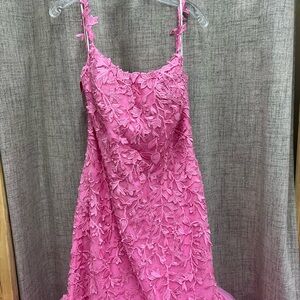 Sherri Hill Pink Lace Dress